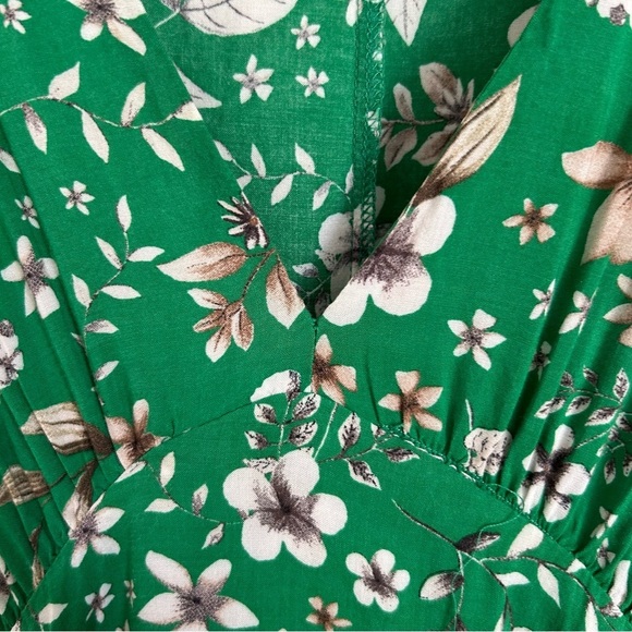 Zara Green Floral Midi Dress - Picture 7 of 8